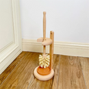 Wood Toilet Brush and Holder Set, Wood Toilet Bowl Cleaner Brush for Bathroom, Toilet Scrubber with Stand