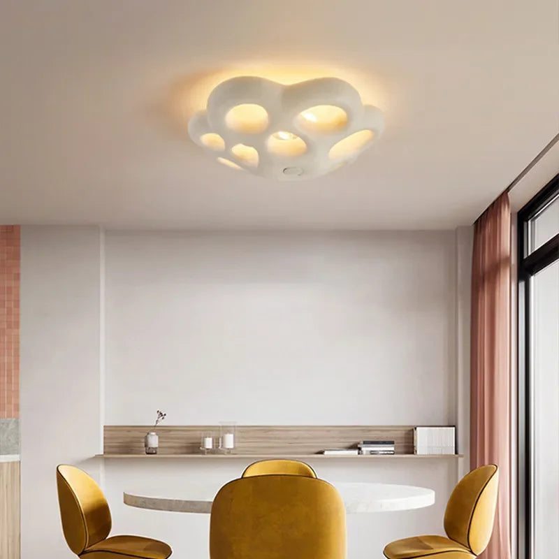 Nordic Minimalist Petal Wabi-Sabi LED Bedroom Ceiling Lamps Chandelier Living Dining Study Room Home Decor Ceiling Light Fixture - vue 2 sur 7