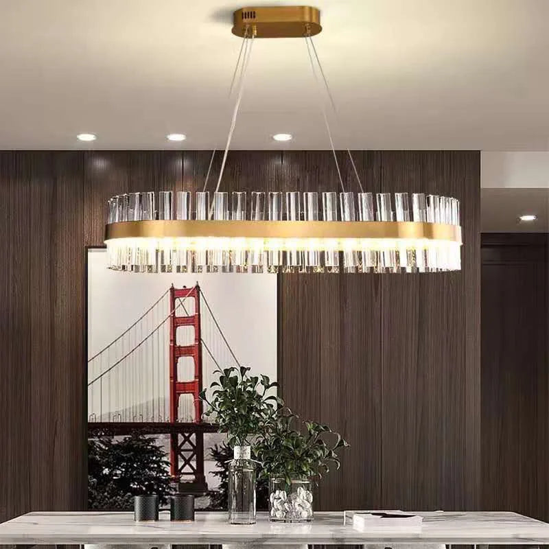 lustre led moderne en cristal pour un éclairage élégant - vue 6 sur 15