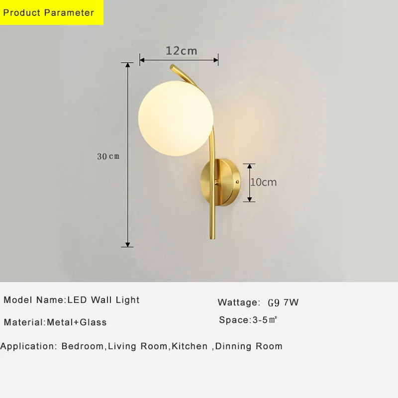 Applique murale LED en cuivre moderne pour éclairage intérieur - vue 6 sur 8
