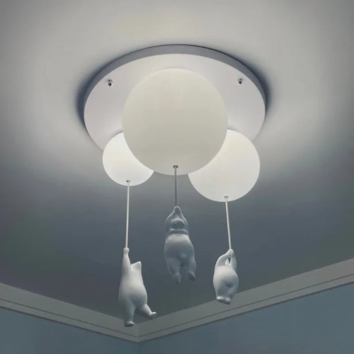 lustre moderne ours panda led pour enfants - vue 2 sur 25