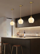 Nordic marble and copper pendant light minimalist design