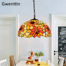 suspension en verre teinté style tiffany pour décoration moderne