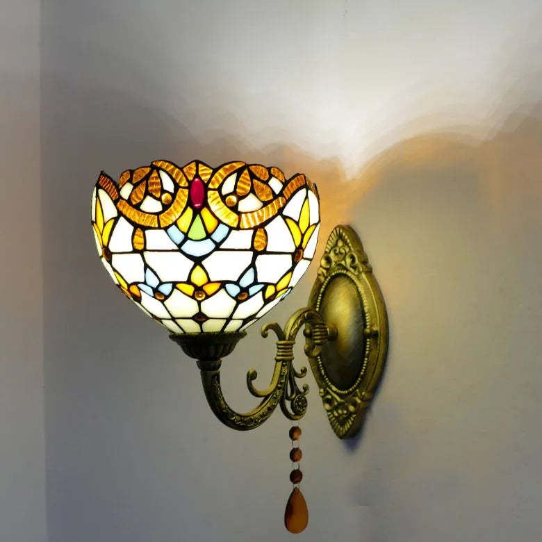 applique murale rétro méditerranéen led baroque tiffany - vue 7 sur 12
