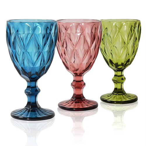 Verre à vin rétro relief style européen épais