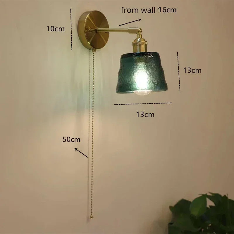 applique murale rotative en verre style nordique japonais avec miroir - vue 15 sur 18