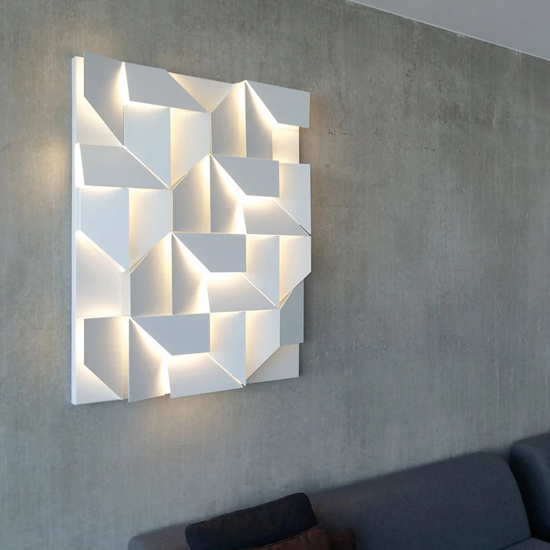 applique murale led ombres éclairage décorations d'allée art - vue 4 sur 13