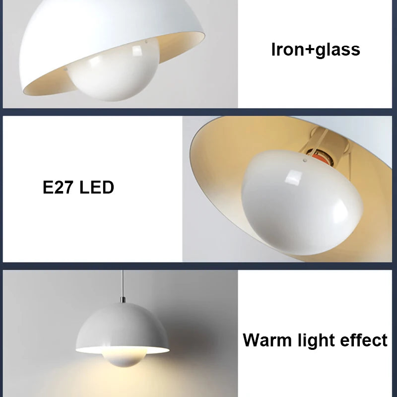 Suspension nordique moderne led pour éclairage intérieur décoratif - vue 5 sur 12