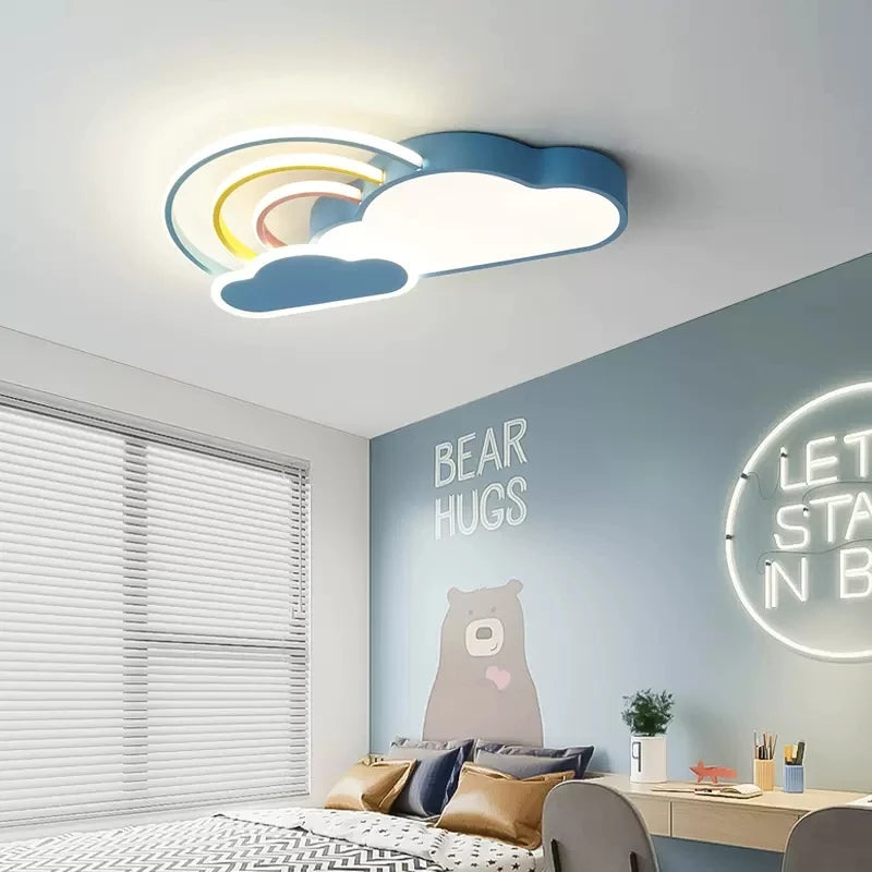 plafonnier nuage arc en ciel pour chambre d enfant décorative et chaleureuse - vue 6 sur 10