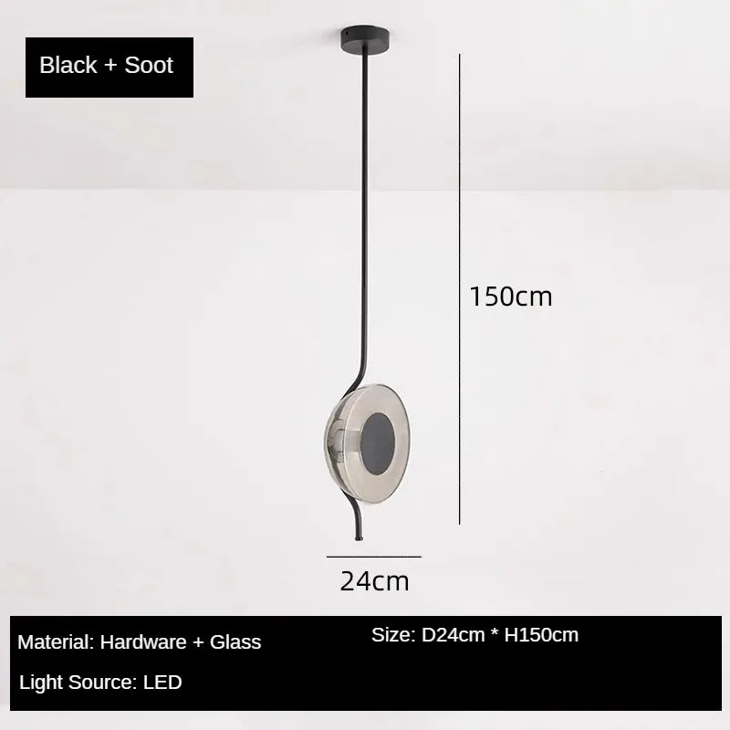 Modern glass chandelier for minimalist interior decor