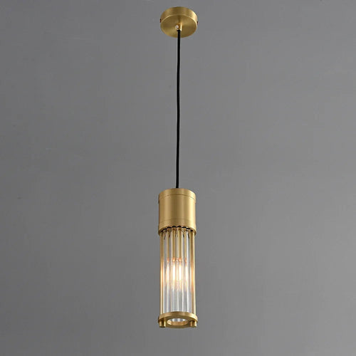 suspension à led en cuivre avec abat-jour en verre réglable