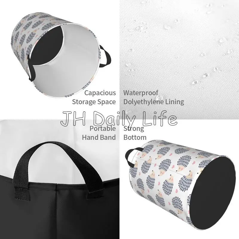 panier à linge hérisson mignon pliable et étanche pour rangement - vue 6 sur 8