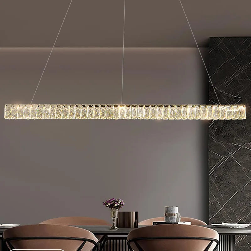 lustre moderne de luxe en cristal pour hôtel et bar - vue 4 sur 9