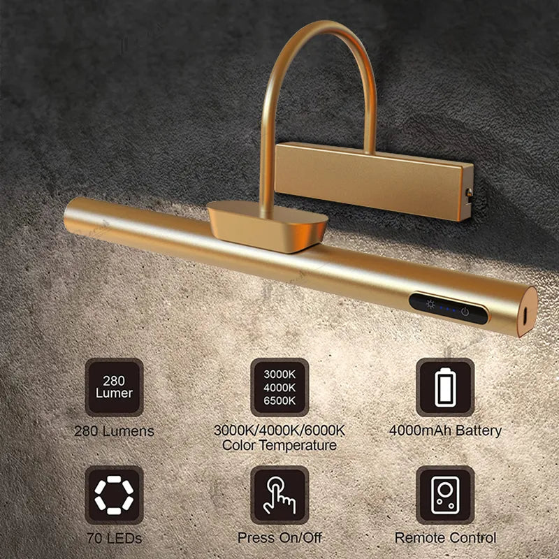 Applique murale Led USB au design moderne doré - vue 7 sur 11