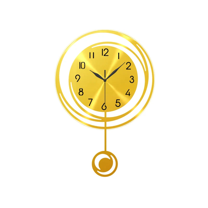 Circular hollow swinging wall clock with Arabic numeral scale clock, living room, bedroom, office, home decoration clock - vue 9 sur 9