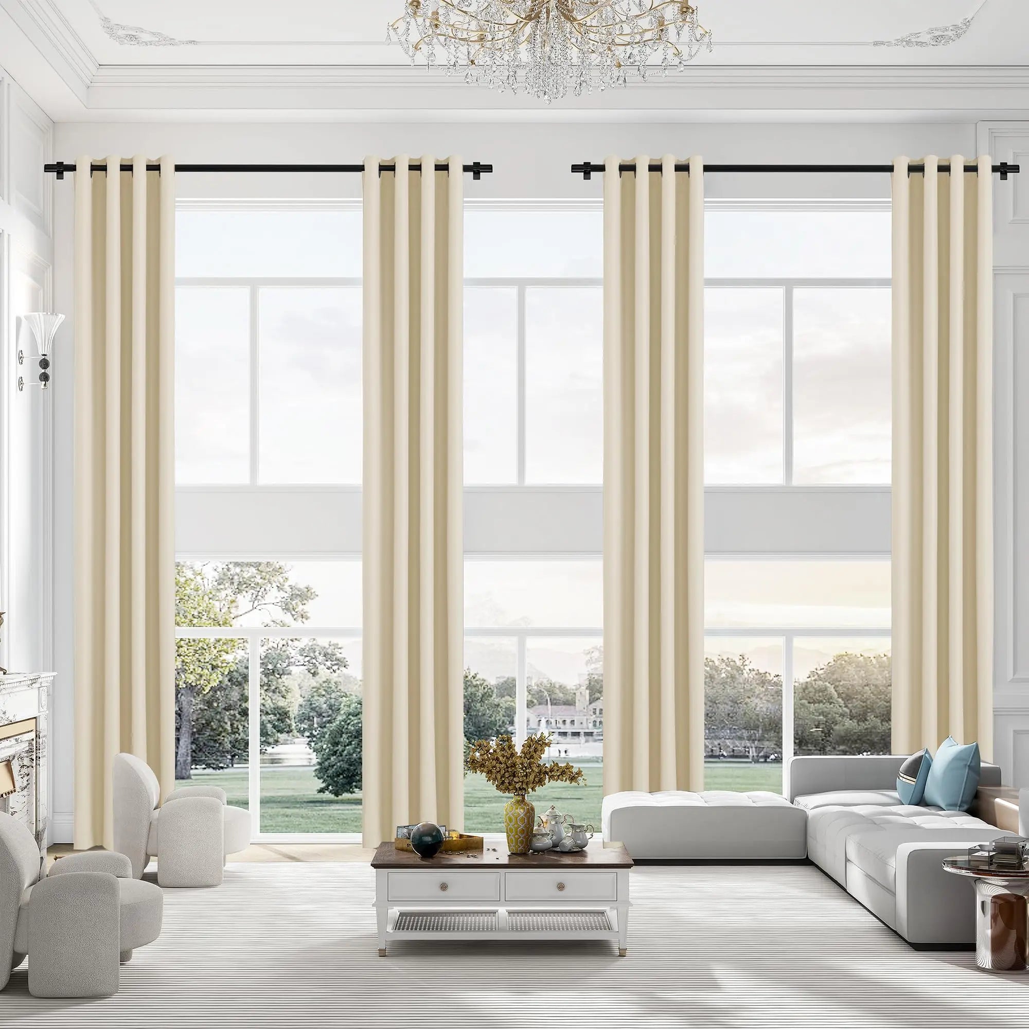 Rideau occultant sur mesure grande hauteur style moderne