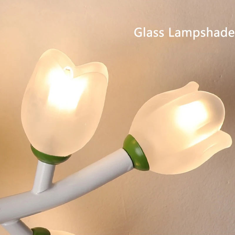 applique murale fille lapin g4 led fleur