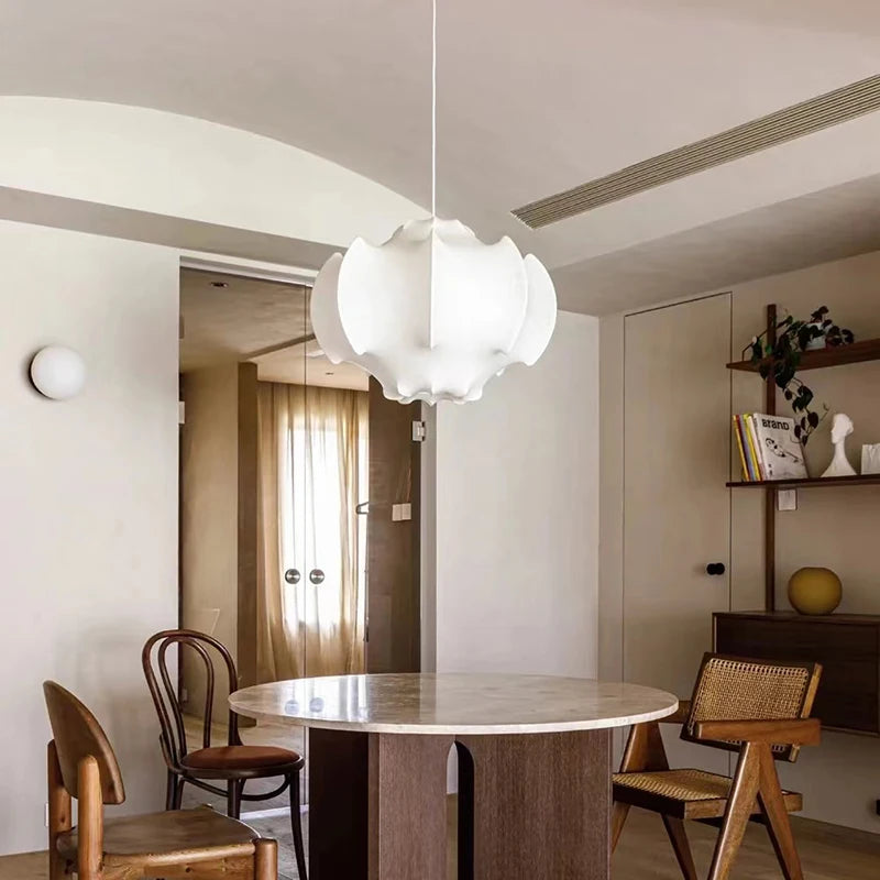 plafonnier wabi sabi en soie japonaise pour décoration intérieure moderne - vue 6 sur 9