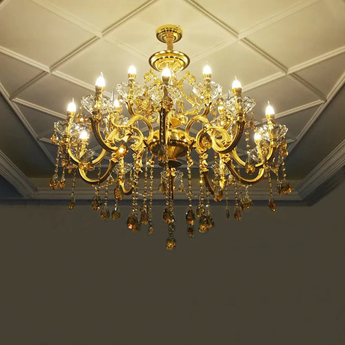 lustre en cristal moderne avec éclairage LED suspendu