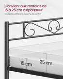 VASAGLE Single Bed Frame, Metal Bed Frame, Fits 90 x 190 cm Mattress, Easy Assembly, for Small Spaces, Guest Room