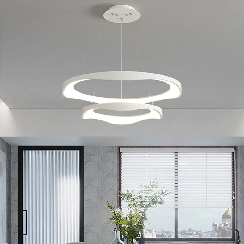 Lustre design ronds nordiques modernes à LED - vue 7 sur 16