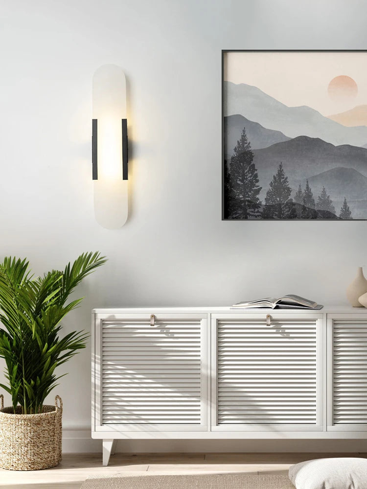 applique murale moderne en cuivre et marbre naturel pour décoration intérieure