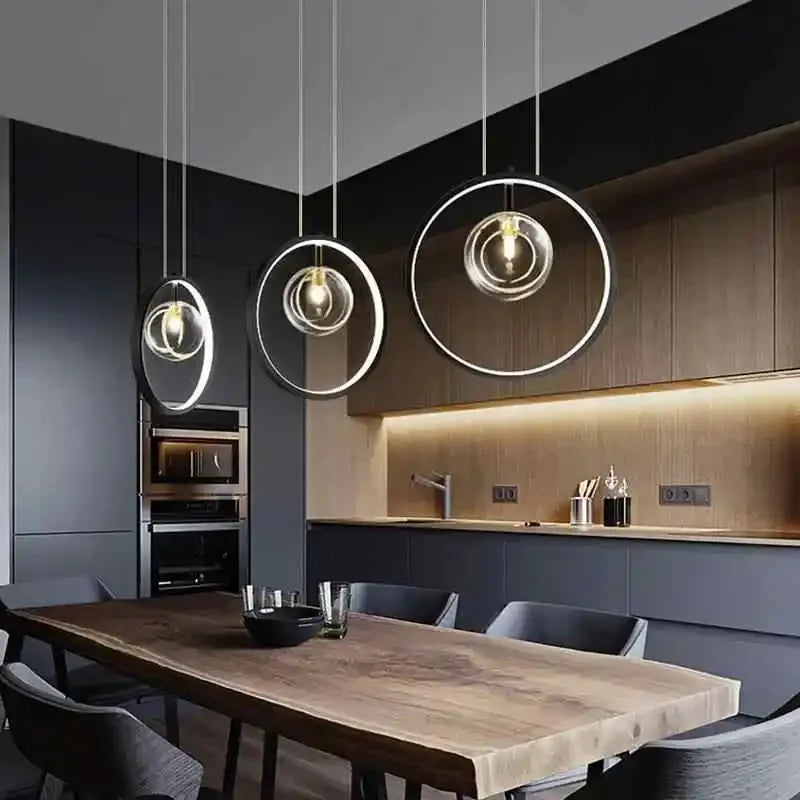 suspension moderne en verre à bulles pour restaurant et décoration intérieure - vue 3 sur 9