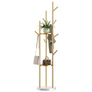 Marble Metal Clothes Coat Rack Clothing Rack Stand 3 Storage Shelves and Hooks, Enterway Hall Tree for Hanging Jackets, Hats,Bag