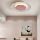 Modern minimalist iron and acrylic ceiling light with colourful LED lighting