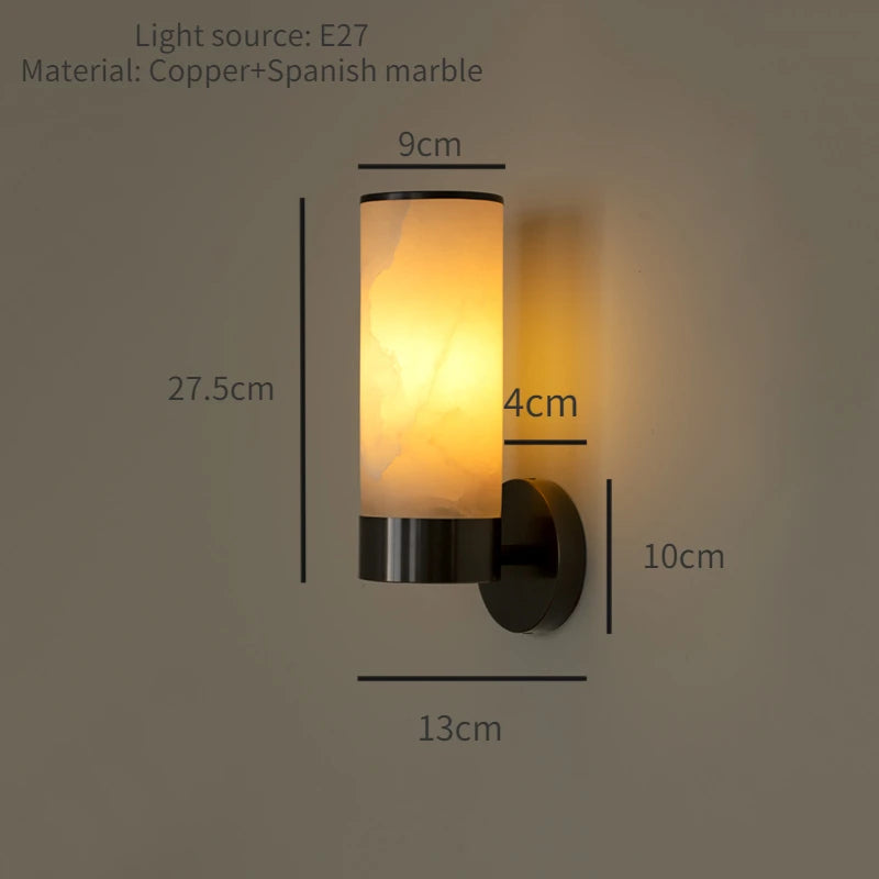 applique murale led minimaliste moderne en marbre naturel - vue 8 sur 10