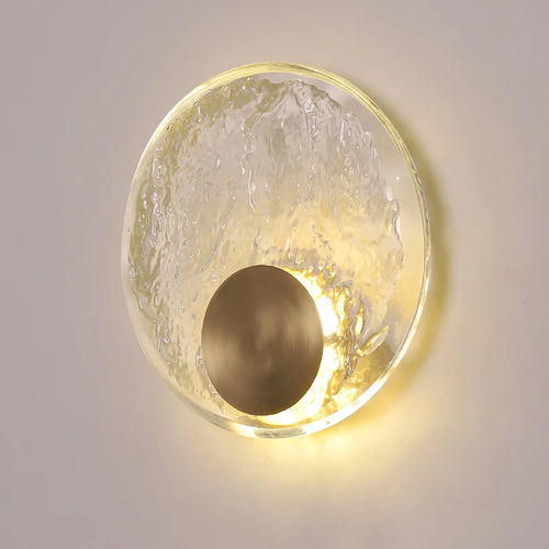 applique murale led nordique en verre transparent et cuivre