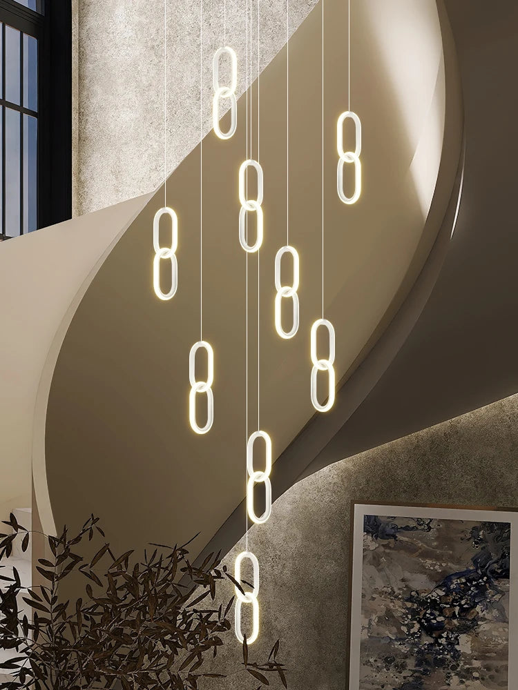 lustre long rotatif artistique moderne luxe pour villa - vue 2 sur 10