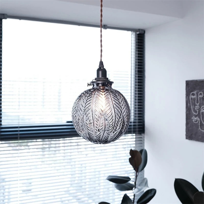 lustre nordique loft boule de verre led décoration de luxe - vue 6 sur 10