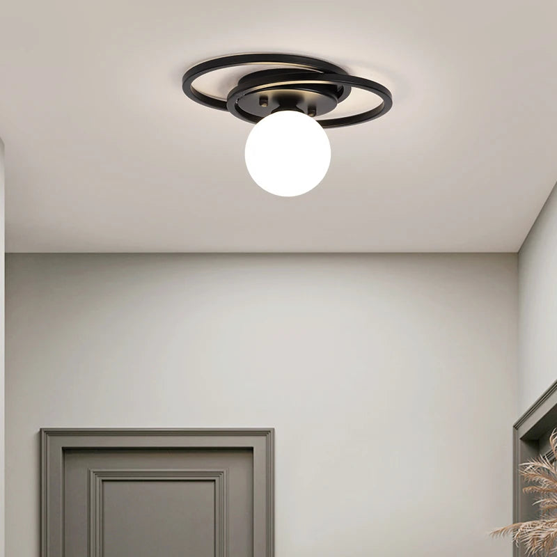 Plafonnier led or noir allée maison balcon 
(72 caractères) - vue 4 sur 10