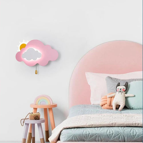 Modern minimalist cloud wall lamp for children's bedside - vue 4 sur 9