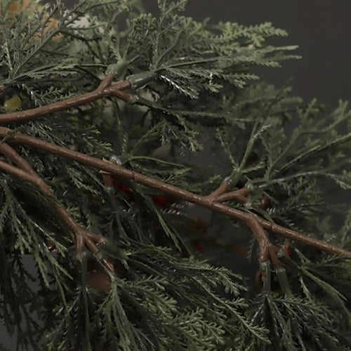 couronne de noël décoration de porte avec baies et cloches - vue 7 sur 8