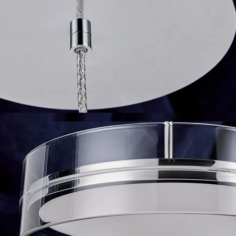 suspension led style 	 avec cordon réglable acrylique rond - vue 6 sur 8