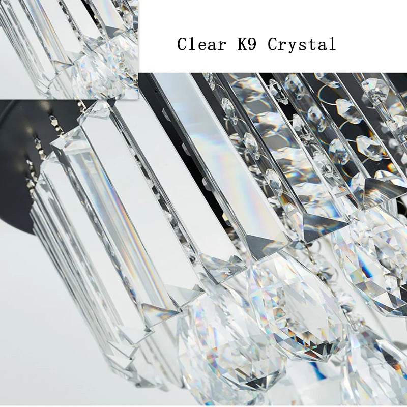 lustre led dimmable en cristal de style vintage luxueux - vue 6 sur 12