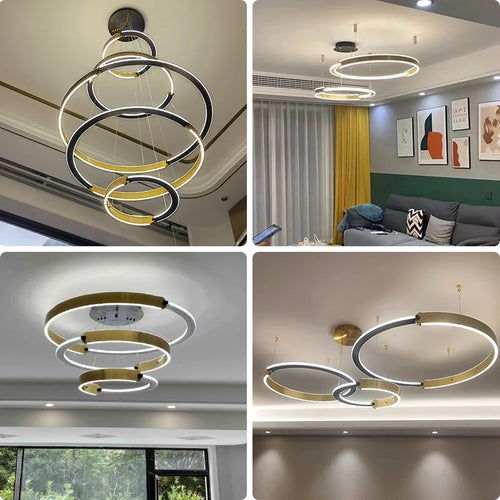 lustre moderne en anneau design pour décoration intérieure