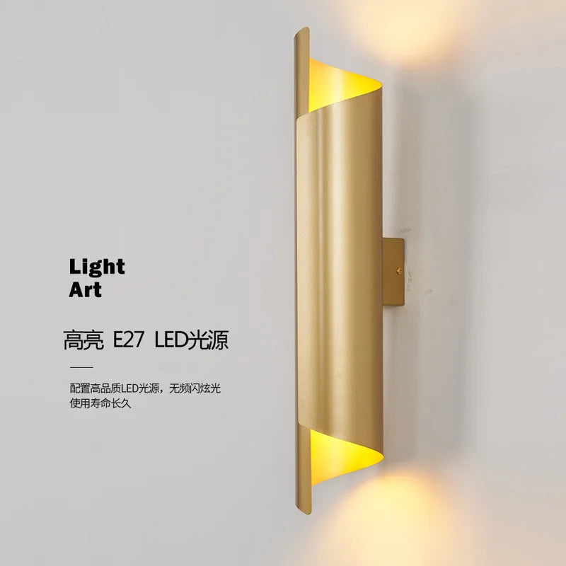 Modern living room background wall lamp, bedroom bedside wall lamp, Nordic creative E27 staircase and corridor lighting fixture - vue 2 sur 13