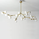 lustre moderne en verre moléculaire avec branches d'arbre 12/18/24 têtes