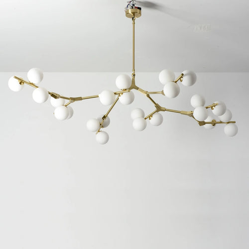 lustre moderne en verre moléculaire avec branches d'arbre 12/18/24 têtes - vue 4 sur 6
