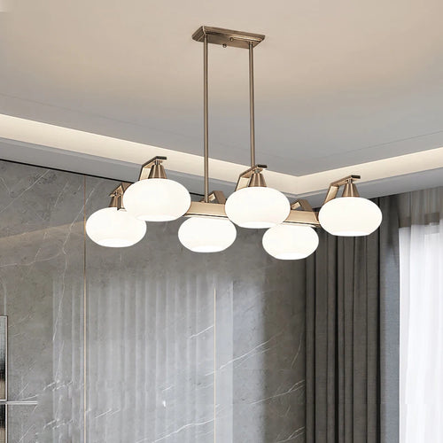 Lustre led métal nickel moderne - vue 5 sur 12