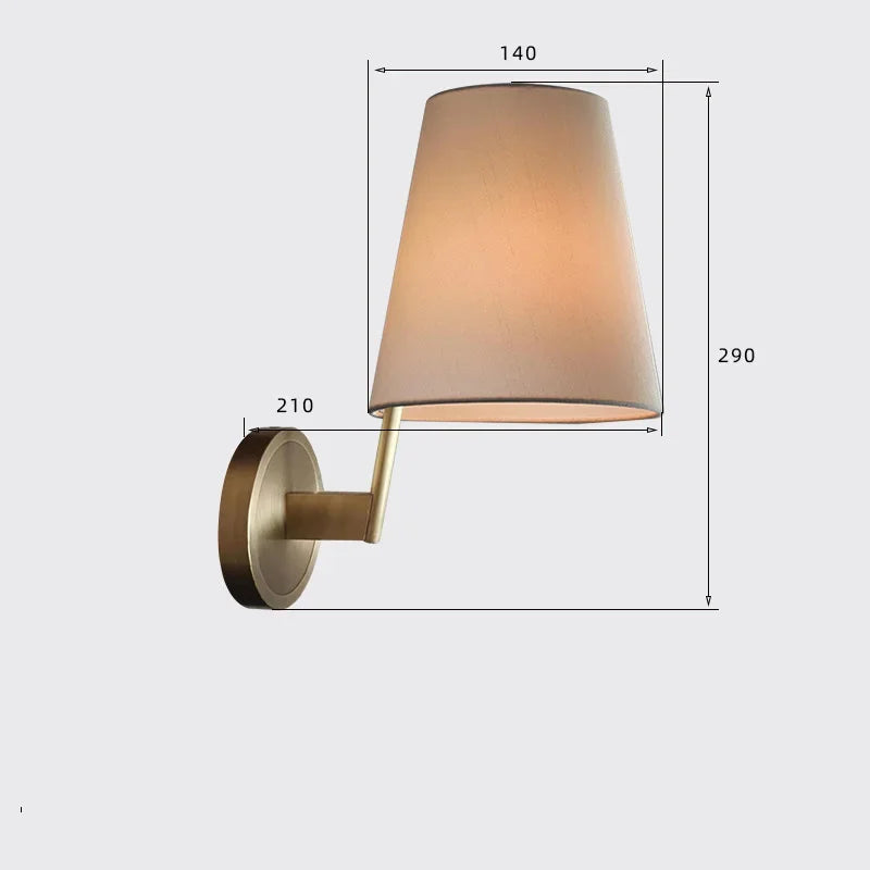 applique murale led en cuivre de luxe avec miroir tissu - vue 9 sur 8