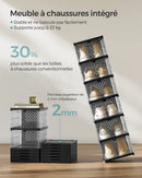 SONGMICS Shoe Boxes, Pack of 18 Stackable Shoe Storage Organizer, Set of 3 Integrated Shoe Cabinets, Foldable and Portable