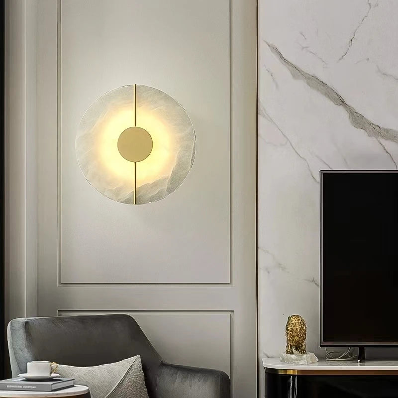 applique murale simple en marbre naturel pour éclairage intérieur - vue 5 sur 13