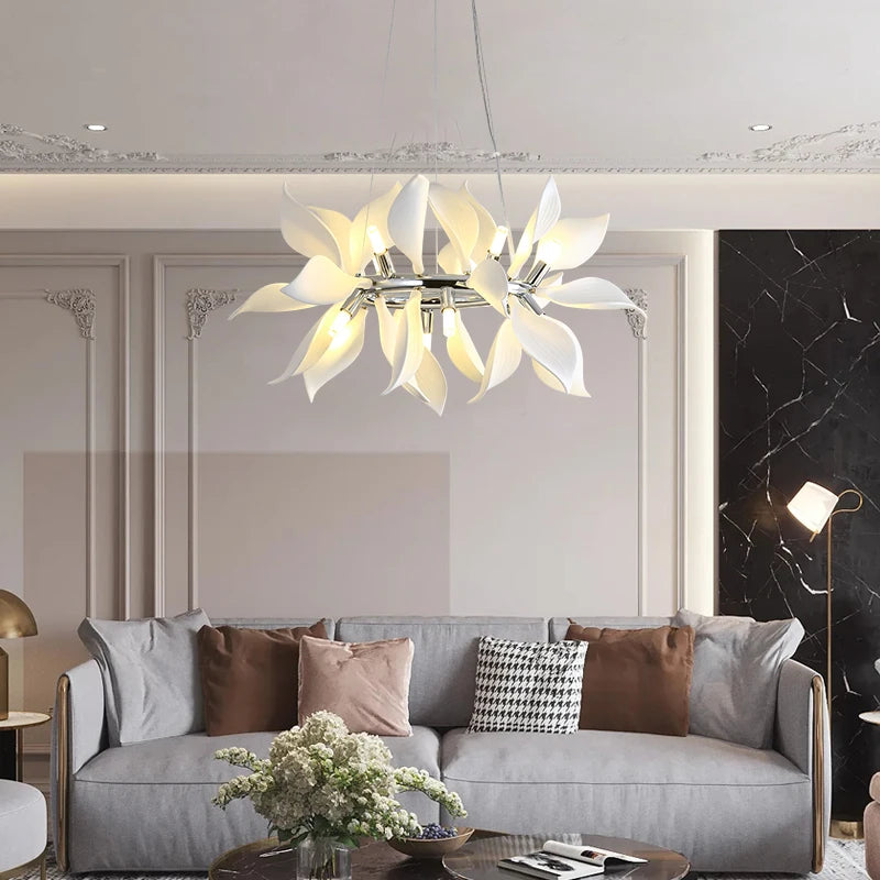 lustre de luxe moderne en céramique pétale pour utilisation magasin - vue 5 sur 9