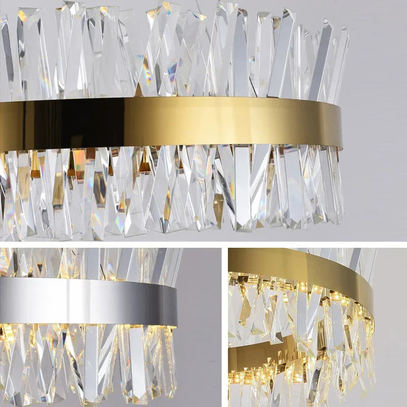 lustre en cristal nordique lumineux pour décoration moderne - vue 7 sur 15