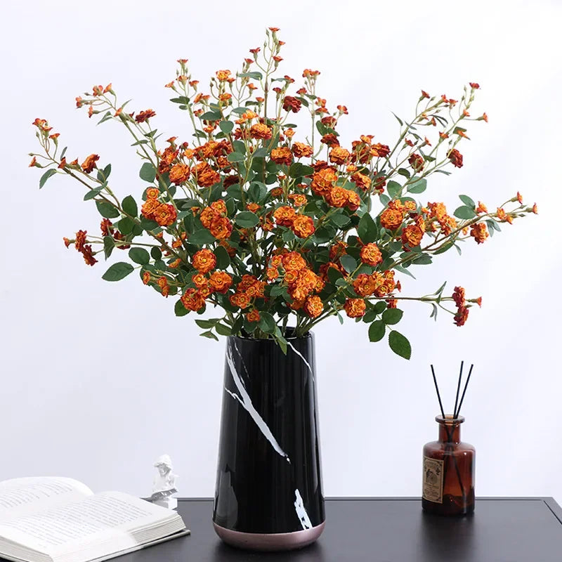 lot de 5 roses artificielles en soie pour décoration florale - vue 4 sur 13