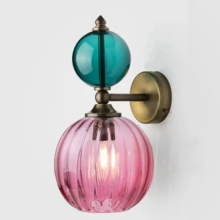 Modern coloured glass wall light for indoor decoration - vue 7 sur 11